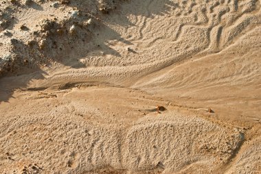 Islak kum, doğal dokulu arka plan.