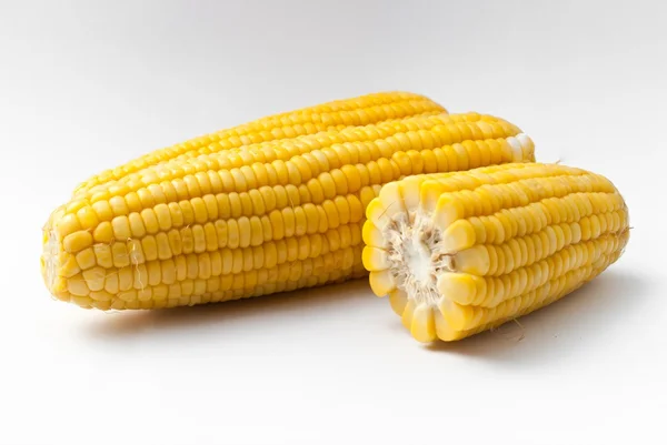 Boiled corn on white background — Stock Photo, Image