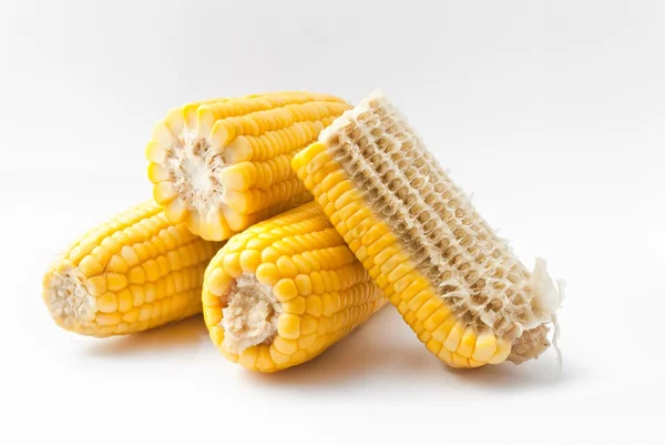 Boiled corn on white background — Stock Photo, Image