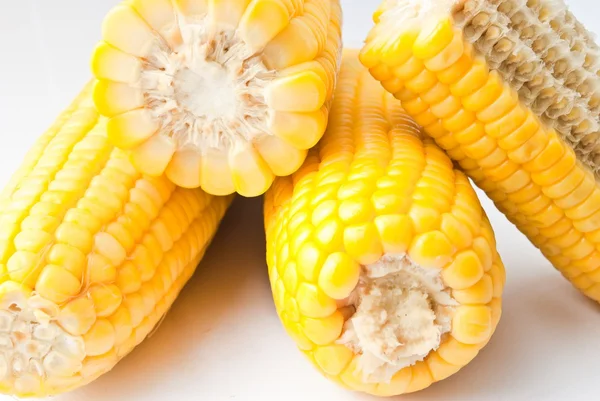 Boiled corn on white background — Stock Photo, Image