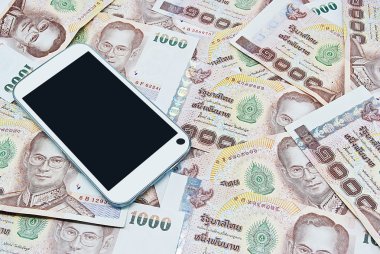 Arka plan için Tay banknot Smartphone