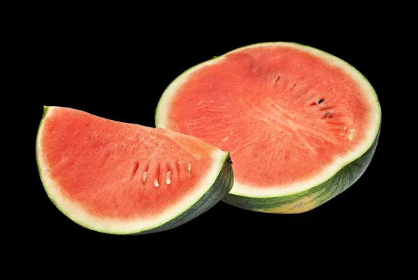 Wassermelone auf schwarzem Hintergrund — Stockfoto