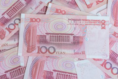 Lamphun, Tayland - 20 Aralık 2015 yuan banknotlar ileri geri geri