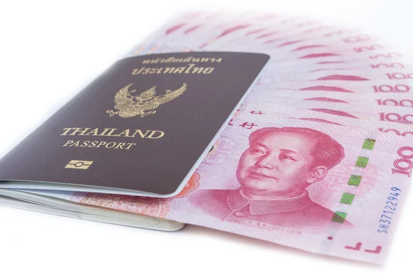 Yuan banknotların Çin'in Döviz Alım ve Tayland pasaportu hazır
