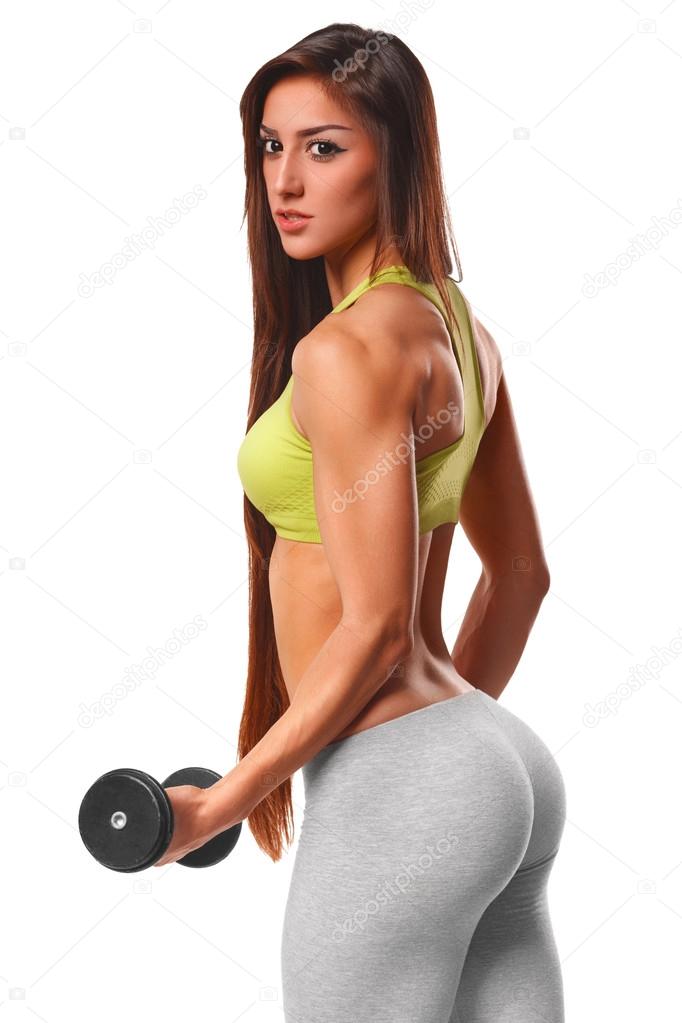 Sexy athletic woman working out