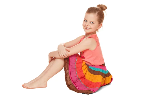 Little  girl in colorful skirt — Stock Photo, Image