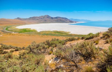 Tuzlu düz sahil cenneti manzarası