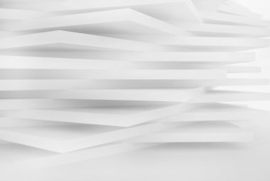 3D Beyaz Modern mimari arka plan. 3D render illüstrasyon