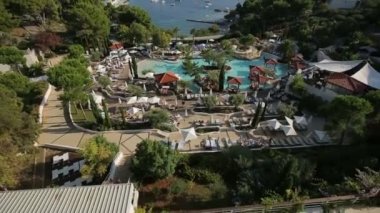 Görünümü chill-out alan otelden Hırvatistan Hvar adası