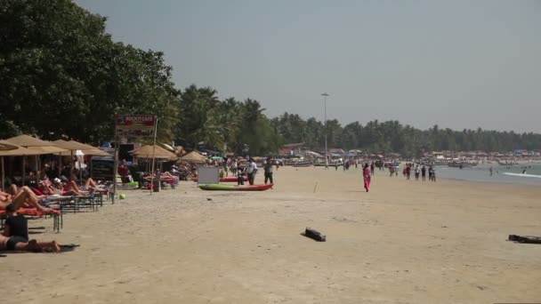 INDIA, GOA - 2012: View of the beach Palolem in Goa, India — Stock Video