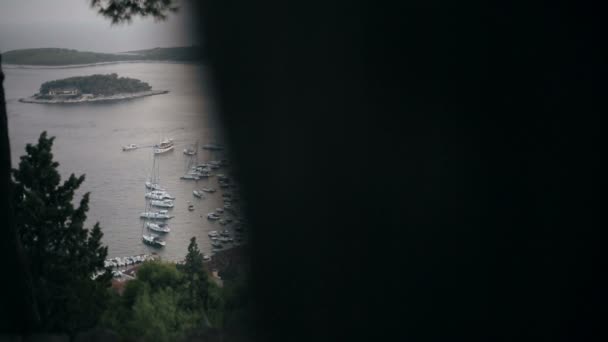 Prachtig uitzicht op het eiland Hvar in Kroatië — Stockvideo