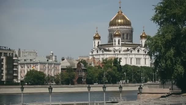 Restaurierung der Hauptkuppel der Christ-Erlöser-Kathedrale, Moskau, Russland — Stockvideo