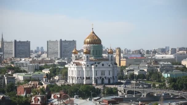 Реставрация главного купола Храма Христа Спасителя, Москва, Россия — стоковое видео