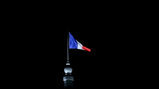 Flag of France on a black background — Stock Video