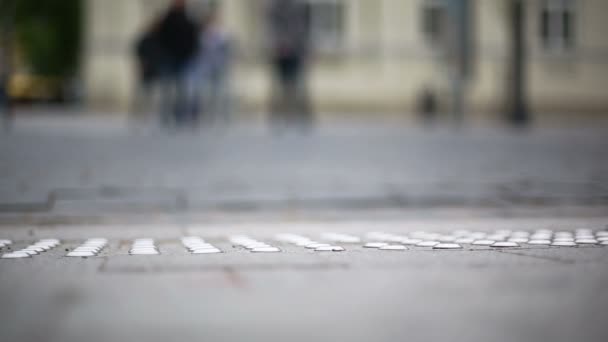 Fußgängerüberweg in der Stadt — Stockvideo