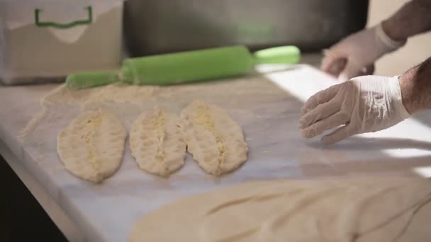 Man making bread — Stock Video