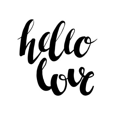 Kalp ile arka plan üzerinde beyaz harflerle el fırça izole