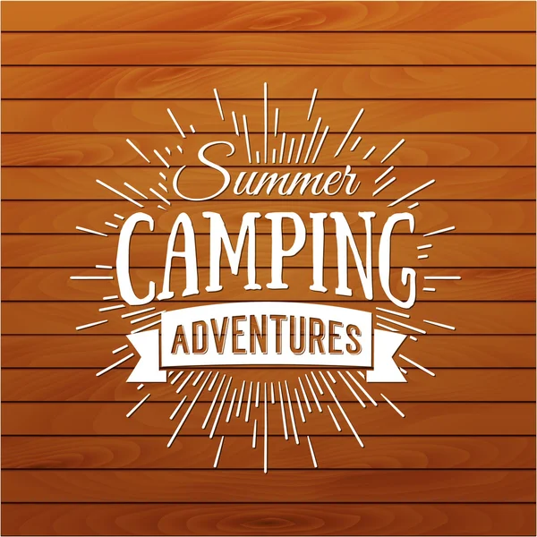 Summer camp badge, outdoor logo — ストックベクタ