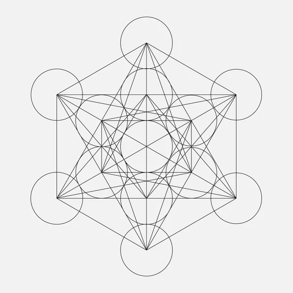 Simbol Metatron 's Cube.Geometric - Stok Vektor