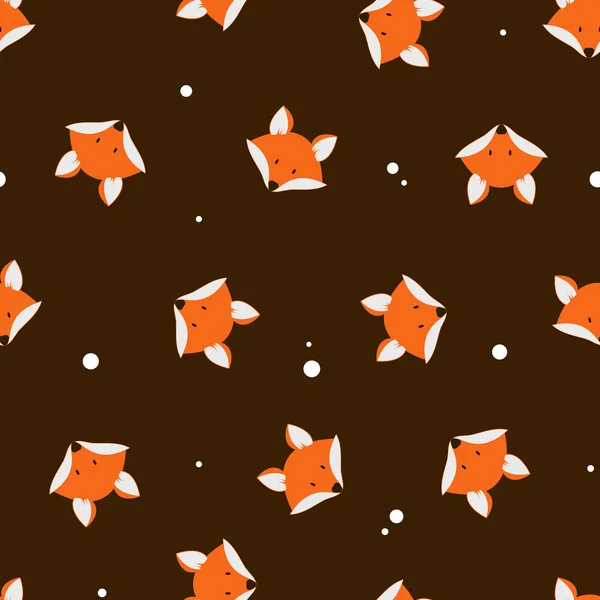 Cute foxes seamless pattern — Stock Vector