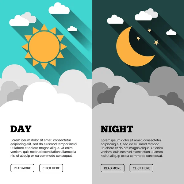 Day and night time — Stock Vector