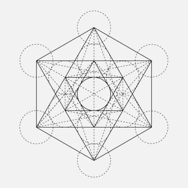 Metatron Küpü. Hayat çiçeği. Vektör Geometrik Sembol izole. Metatrons Küp adlı Kutsal Geometrik Şekil. Kutsal Glyph. Kutsal geometri. Kutsal Metatron Küpü. 