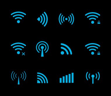 kablosuz ve kablosuz ağ simgeleri