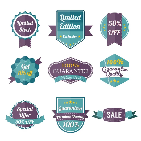 Set of retro labels and banners — Stock Vector