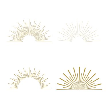 Retro güneş patlaması şekilleri.