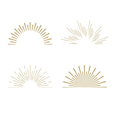 Retro güneş patlaması şekilleri.