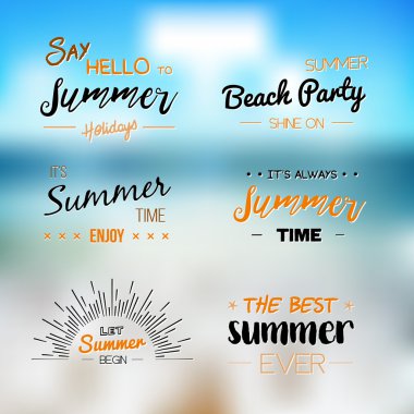 Yaz saati logolar şablonları kümesi.   