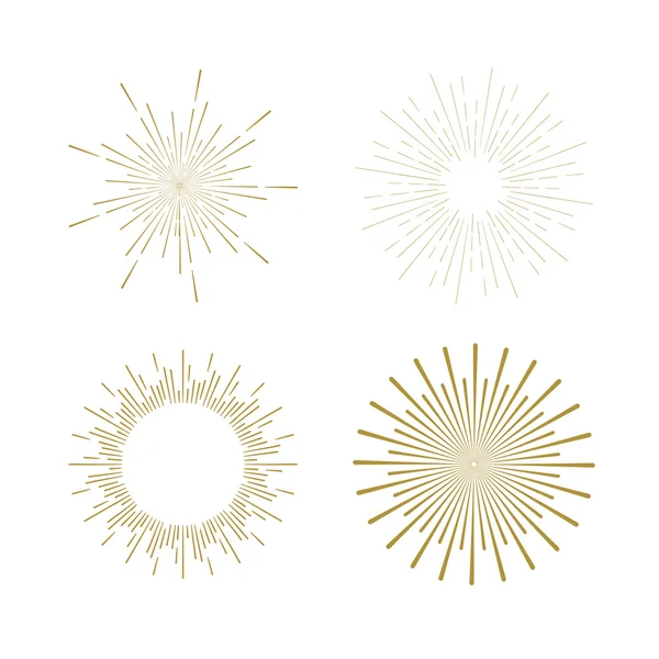 Retro güneş patlaması şekilleri.