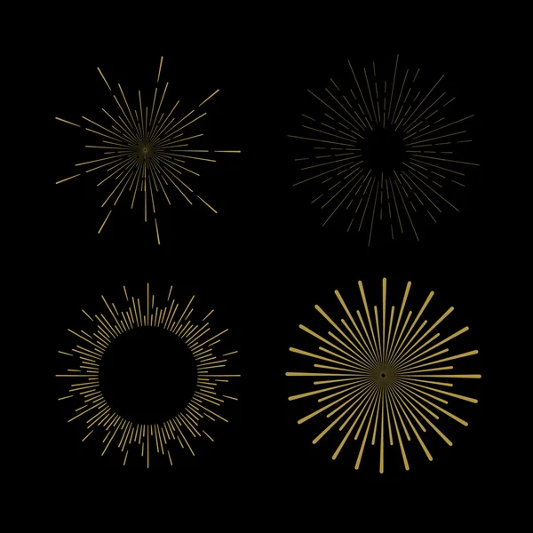 Retro güneş patlaması şekilleri.