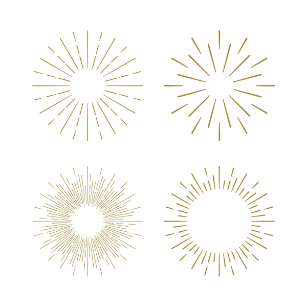 Retro güneş patlaması şekilleri.