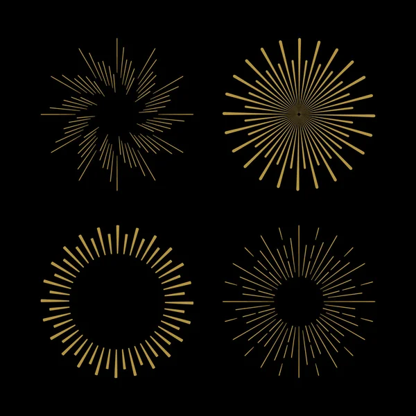 Retro güneş patlaması şekilleri.