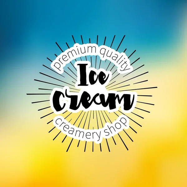 Ice Cream Design odznak a Label — Stockový vektor