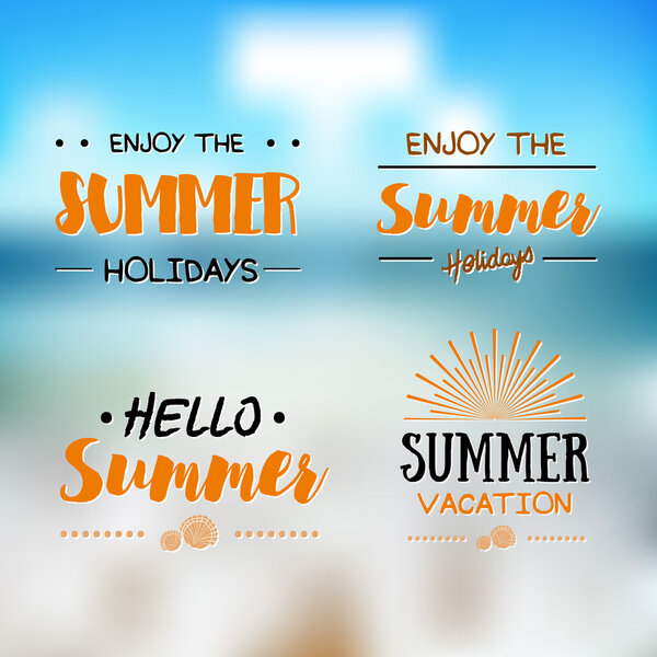 Set of Summer Time logos Templates.   