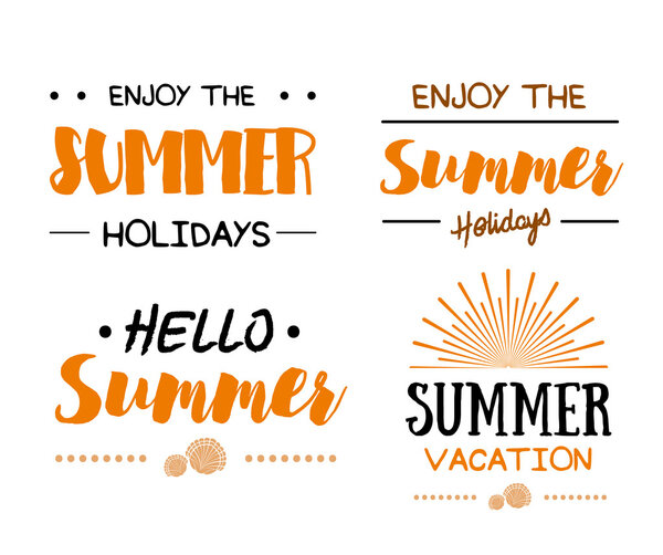 Set of Summer Time logos Templates.   