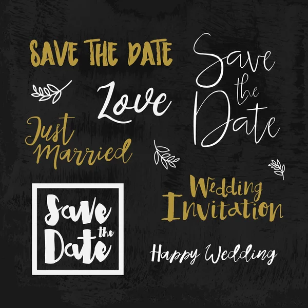 Save The Date Wedding invitation labels. — Stock Vector