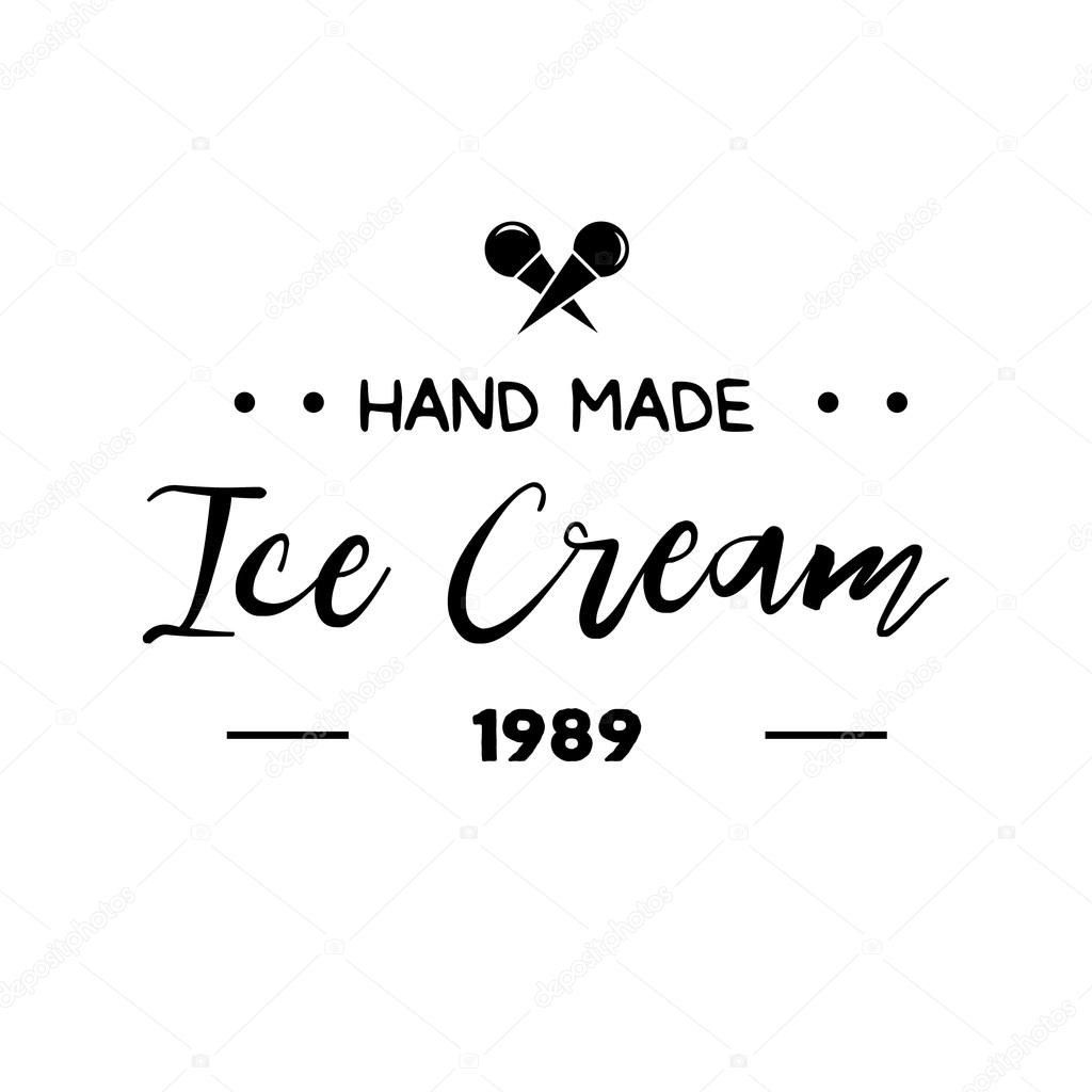 Ice Cream Design Badges and Labels. Vector Illustration. Ice Cream Logo design element. Retro label for Ice Cream Shop. Vintage Emblem Creamery. Ice Cream and Frozen Yogurt Logos. Summer badges.