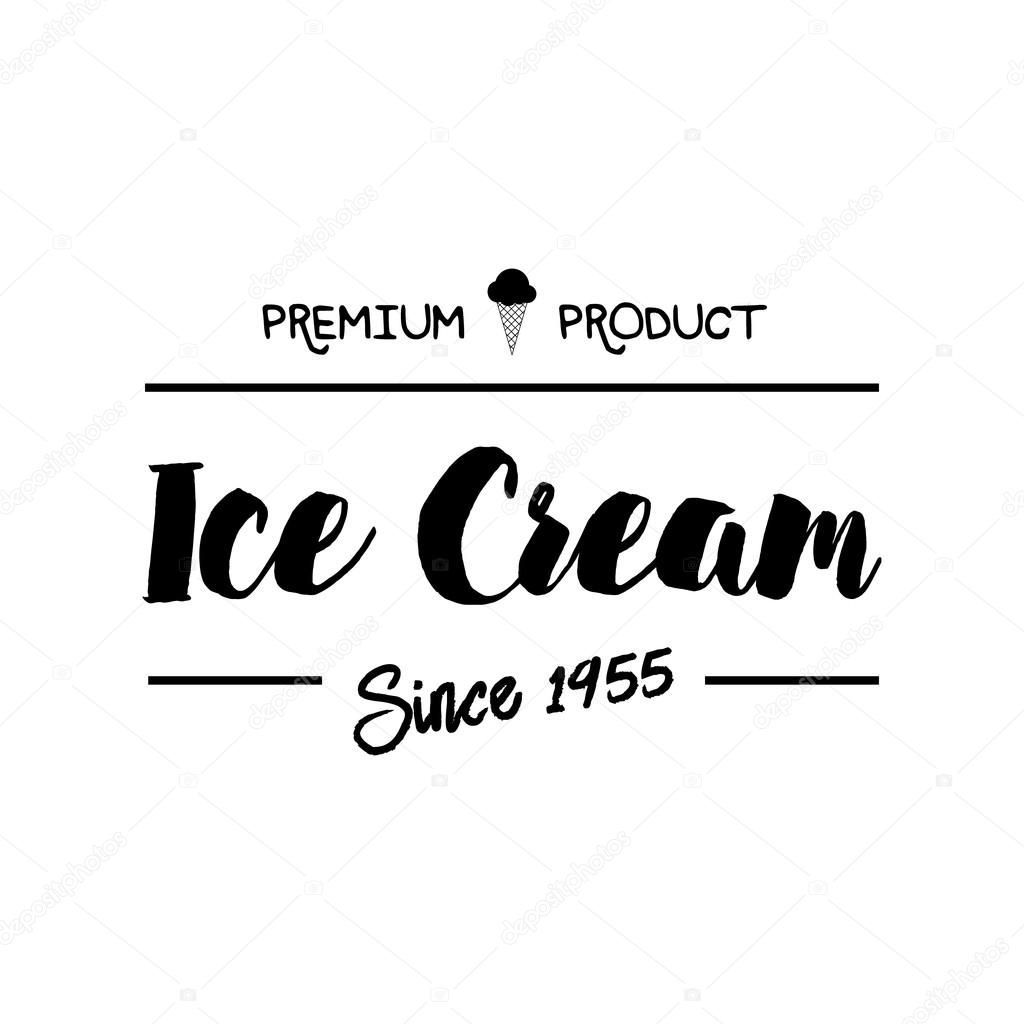 Ice Cream Design Badges and Labels. Vector Illustration. Ice Cream Logo design element. Retro label for Ice Cream Shop. Vintage Emblem Creamery. Ice Cream and Frozen Yogurt Logos. Summer badges.
