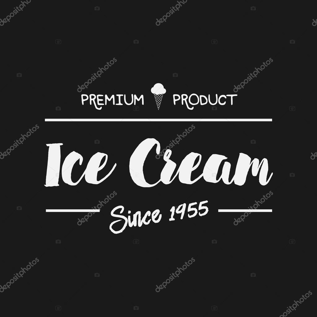 Ice Cream Design Badges and Labels. Vector Illustration. Ice Cream Logo design element. Retro label for Ice Cream Shop. Vintage Emblem Creamery. Ice Cream and Frozen Yogurt Logos. Summer badges.