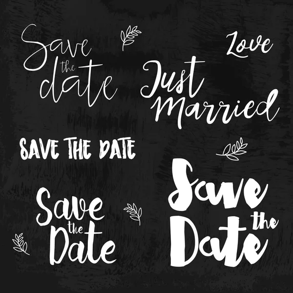 Gem dato bryllup invitation etiketter – Stock-vektor