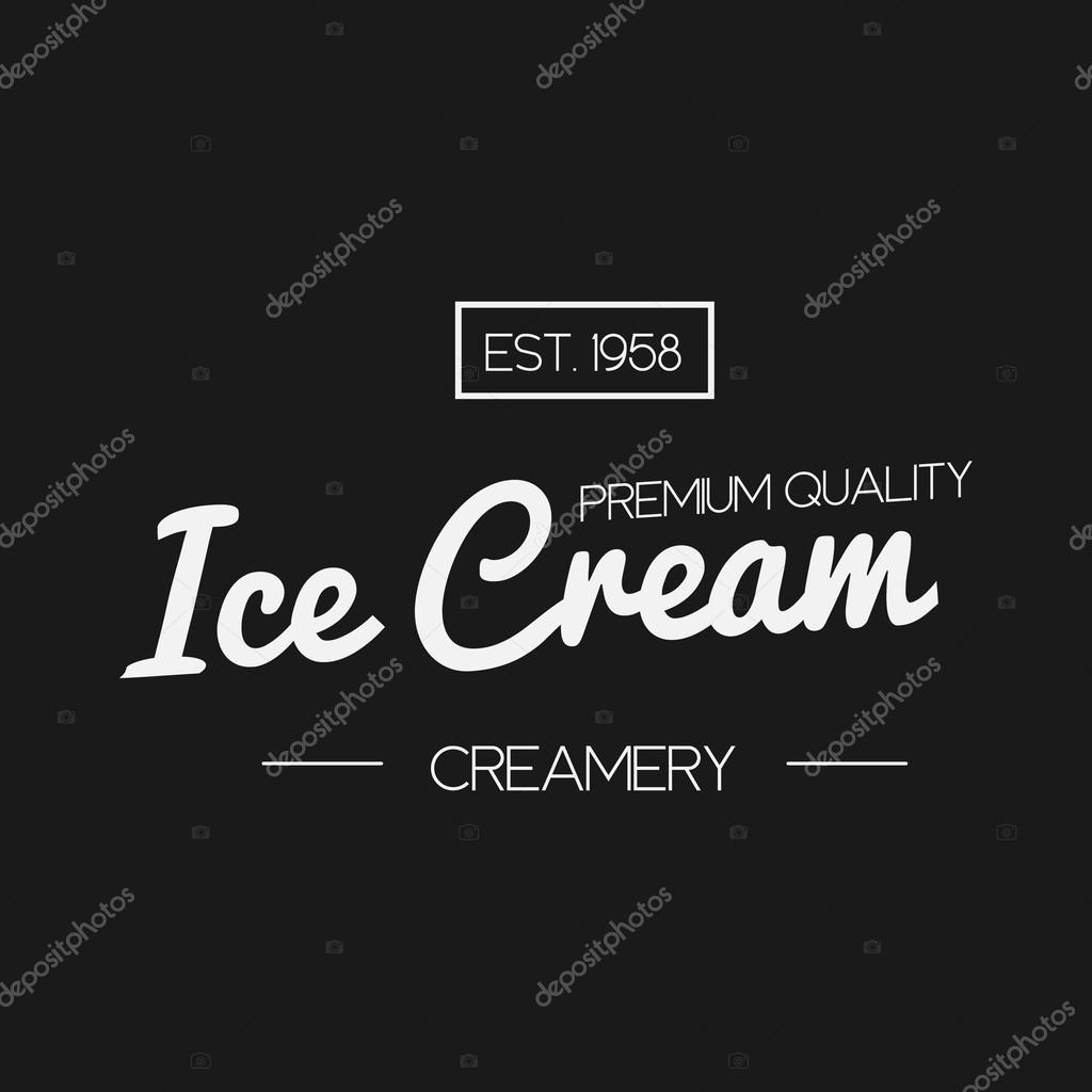 Ice Cream Design Badges and Labels. Vector Illustration. Ice Cream Logo design element. Retro label for Ice Cream Shop. Vintage Emblem Creamery. Ice Cream and Frozen Yogurt Logos. Summer badges.