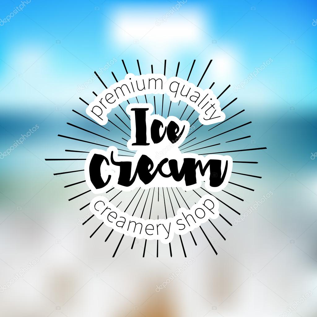 Ice Cream Design Badges and Labels. Vector Illustration. Ice Cream Logo design element. Retro label for Ice Cream Shop. Vintage Emblem Creamery. Ice Cream and Frozen Yogurt Logos. Summer badges.