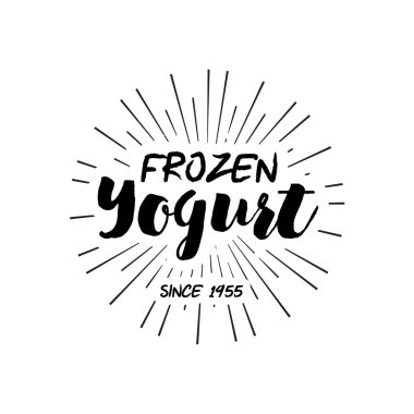 Dondurulmuş yoğurt tasarım rozeti