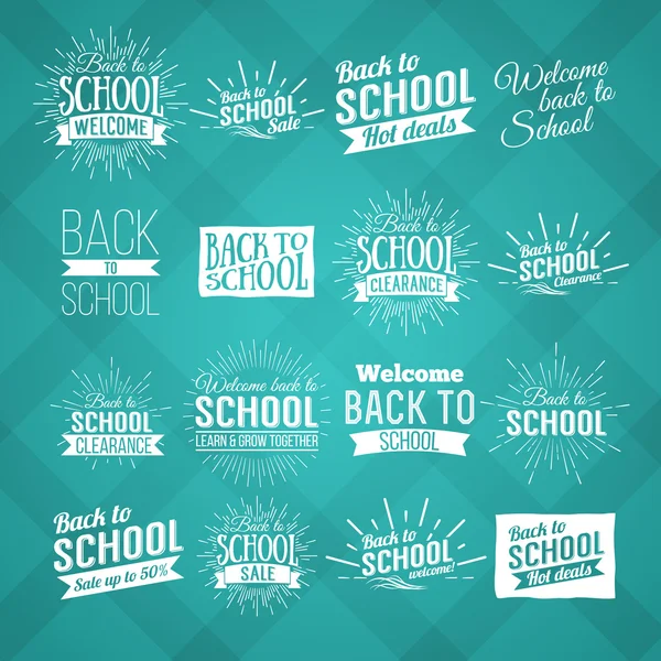 Back to School Typography — Stock Vector