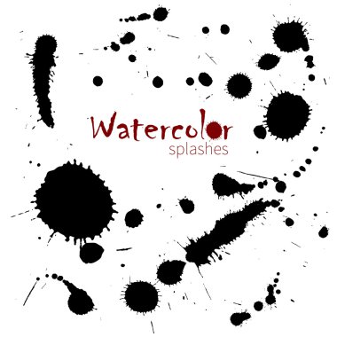 Suluboya splatters. İzole vektör sıçraması
