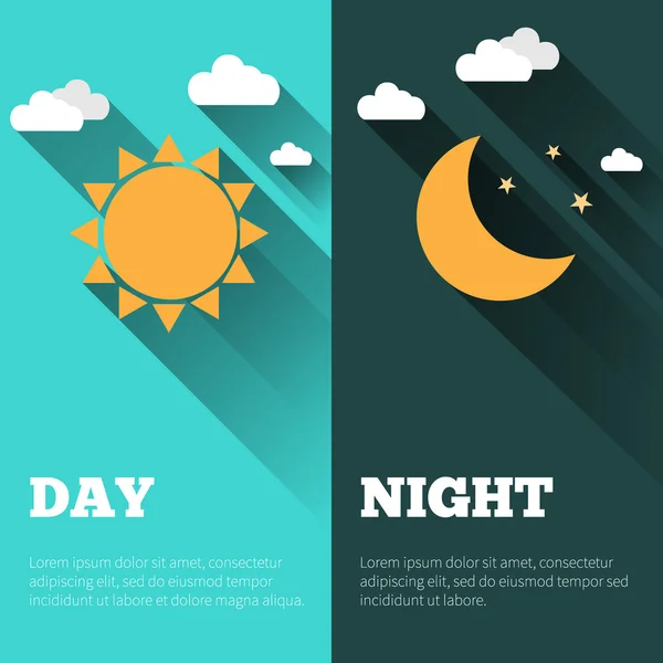 Day and night vector banners — Stock Vector