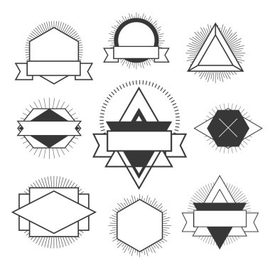 Siyah ve beyaz Hipster logosu